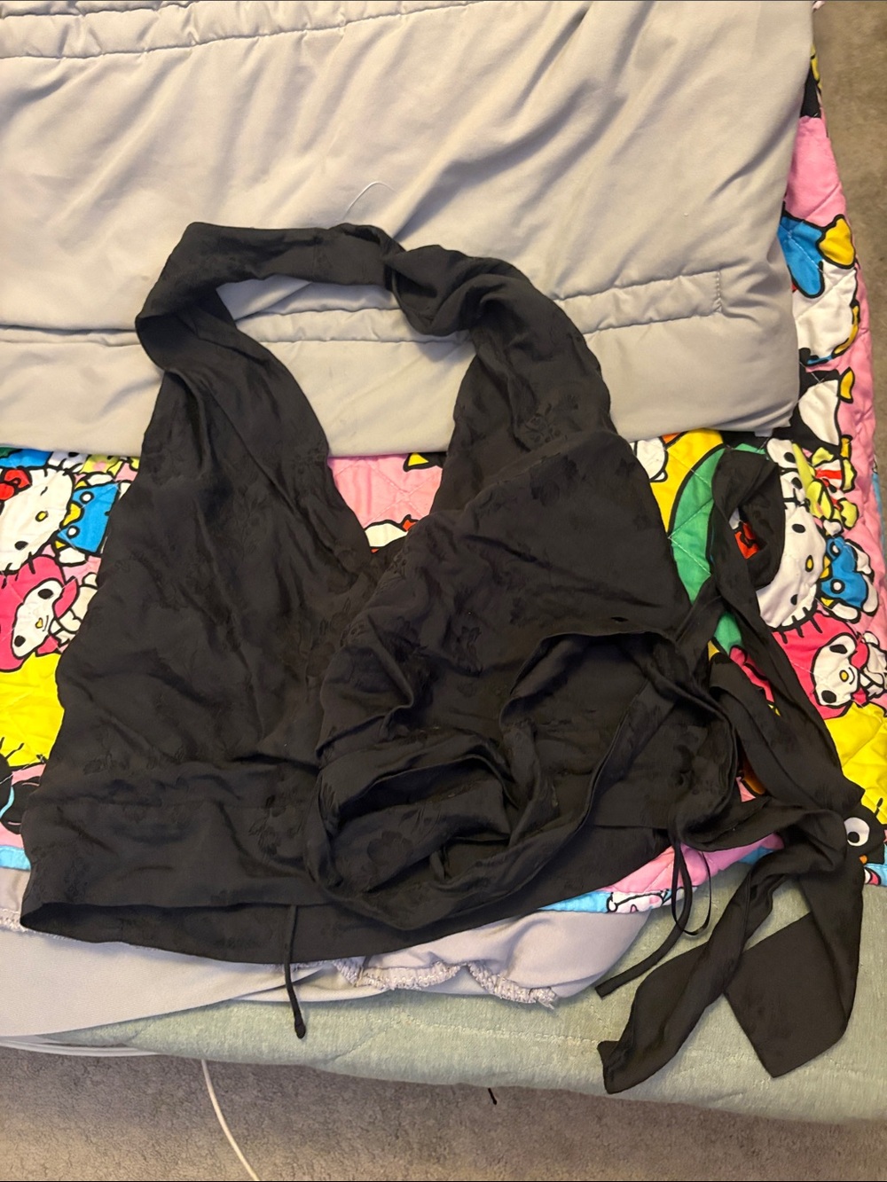 Zara Black Lace-Textured Top